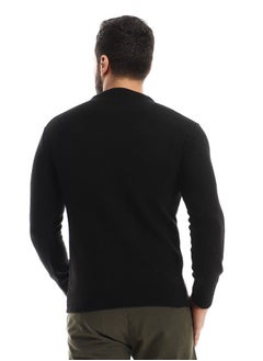 Andora Long Sleeves Plain Black Knitted Pullover  - Image 4