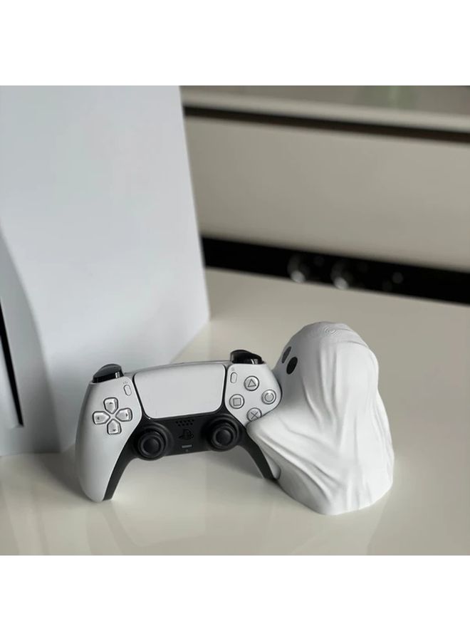 White PS5 Controller Buddy Cute Gaming Holder with Play Button Design - Image 5