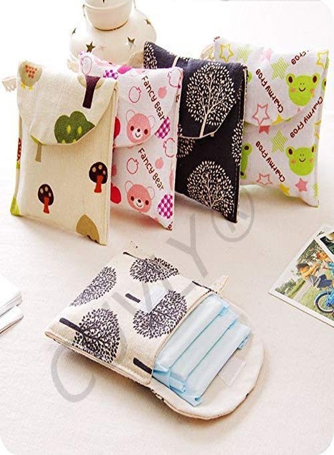 CUVLY® 2Pcs Portable Sanitary Napkins Bag | Travel Pad Storage Bag for Cosmetic Jewelry Menstrual Cup Pouch Holder Organizer Women and Girls (Assorted Color - Image 1