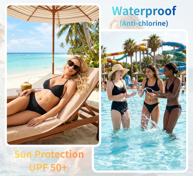 Leovqn Period Swimwear Leakproof Swim Bottoms UPF 50+ Waterproof Menstrual Bathing Suit Bikini Bottom for Teens Women New Black - Image 5