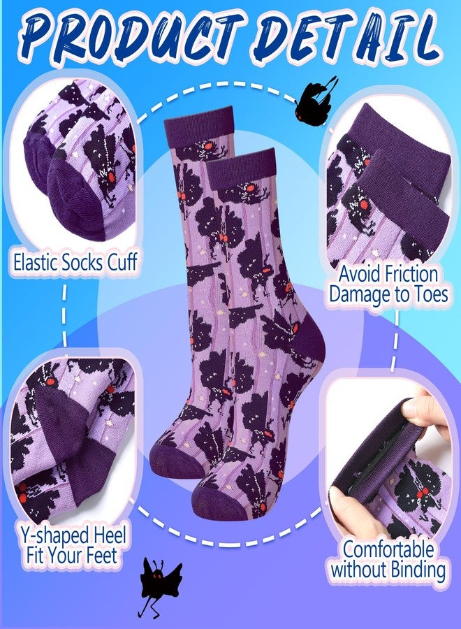 Liitrsh 10 Pairs Mothman Socks Crew Funny Novelty Cotton Socks for Men Women Adult Cryptid Christmas Mothman Gift for Family Friends Christmas Stuff Gifts - Image 2