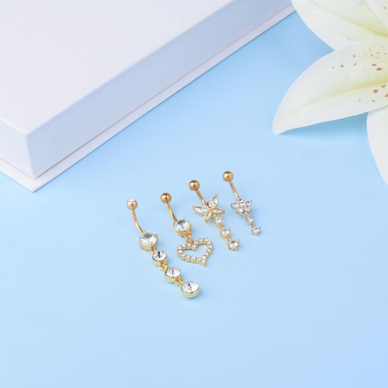 Stainless Steel Gold Navel Nail Set 8-piece Set - Image 4