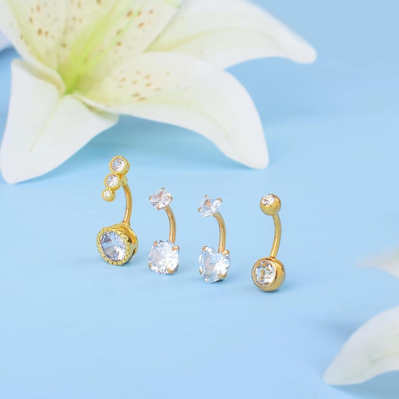 Stainless Steel Gold Navel Nail Set 8-piece Set - Image 3