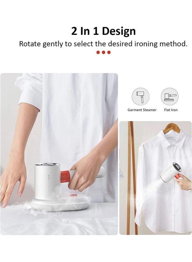 Deerma 2 In 1 Portable Multi-Function Steam And Flat Iron Intelligent Preheating System 0.5b High Pressure Dual-Duct Heating 110 ml 1000 W HS200 White - Image 2