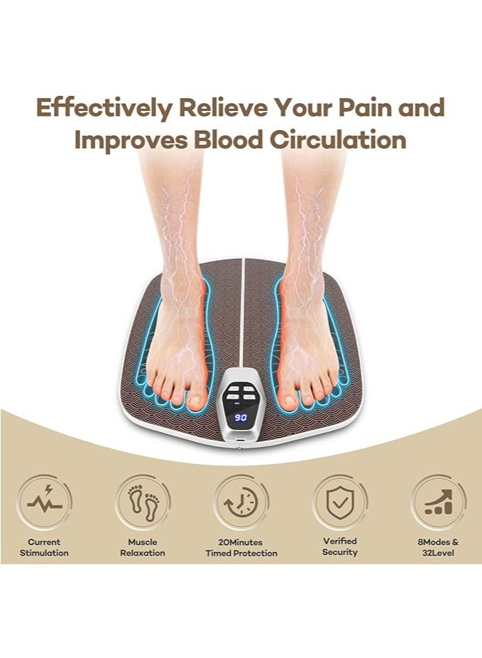 general Neuropathy Foot Massage Cushion, EMS Blood Circulation u0026 Pain Relief Foot Massager, Foldable Foot u0026 Calf Massager with 8 Modes and 32 Intensity Levels for Muscle Relaxation - Image 2