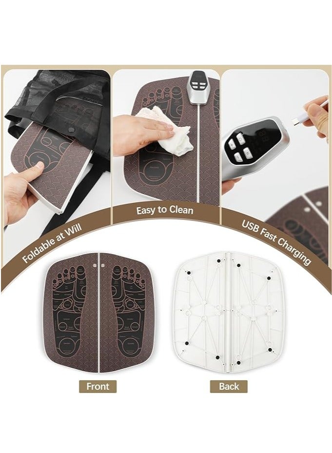 general Neuropathy Foot Massage Cushion, EMS Blood Circulation u0026 Pain Relief Foot Massager, Foldable Foot u0026 Calf Massager with 8 Modes and 32 Intensity Levels for Muscle Relaxation - Image 5