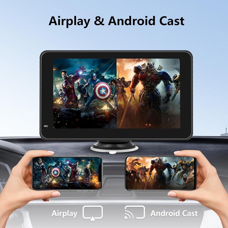 CUQI 7 Inch Portable Touch Screen Car Stereo with Wireless Carplay & Android Auto - Image 4