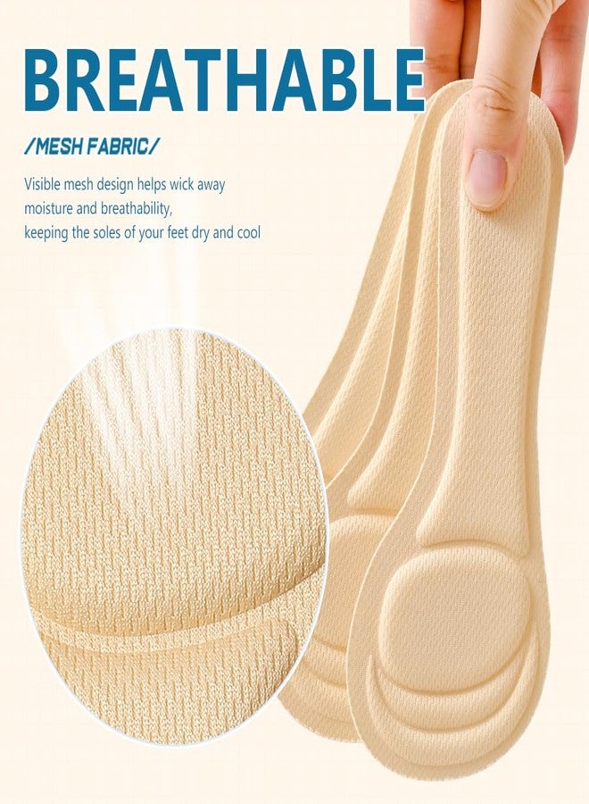 XINIFOOT 4 أزواج من نعال XINIFOOT النسائية ذات الكعب العالي، نعال رفيعة بطول 3/4 للأحذية ذات الكعب العالي، والأحذية ذات الكعب العالي، والأحذية المفتوحة من الأمام، والأحذية المسطحة، والصنادل، وسادة للكعب ومقدمة القدم، امتصاص الصدمات (أسود + بيج) - Image 3