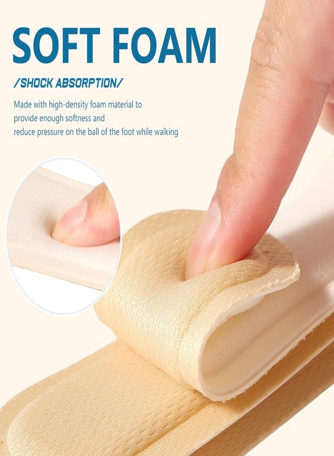 XINIFOOT 4 أزواج من نعال XINIFOOT النسائية ذات الكعب العالي، نعال رفيعة بطول 3/4 للأحذية ذات الكعب العالي، والأحذية ذات الكعب العالي، والأحذية المفتوحة من الأمام، والأحذية المسطحة، والصنادل، وسادة للكعب ومقدمة القدم، امتصاص الصدمات (أسود + بيج) - Image 2