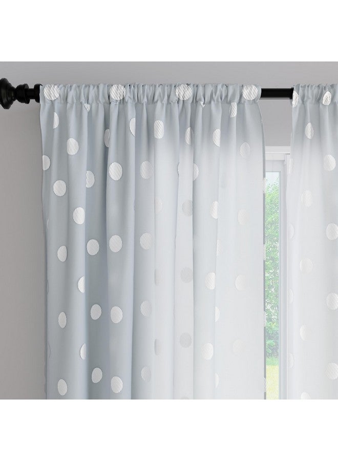 Encasa XO Encasa XO Window Curtain 7 ft Set of 2, Polyester Printed with Rod Pocket, Tie Back, Light-Filtering, Semi Sheer/Transparent Curtains- Kitchen, Bedroom, Living Room (140x213 cm), Dollar Grey - Image 1