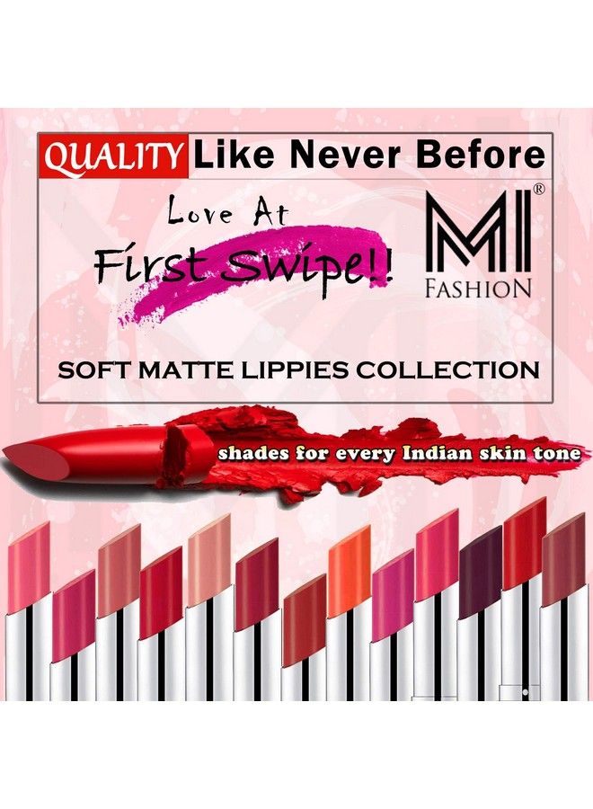 MI FASHION 4 Soft Creamy Matte Poutperfect Lipstick (Magenta Brown Sugar Maroon Rebel Romantic Red) - Image 3