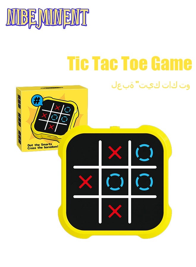 NIBEMINENT Tic Tac Toe Game, 4 in 1 Handheld Educational Game Machine, Electronic Tic Tac Toe Game for Education and Memory Growth, Home, Toy Board Game for Kids and Adults (Yellow)  - Image 1