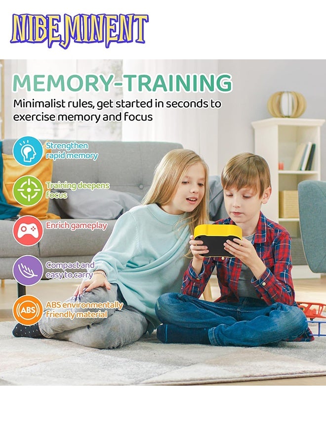 NIBEMINENT Tic Tac Toe Game, 4 in 1 Handheld Educational Game Machine, Electronic Tic Tac Toe Game for Education and Memory Growth, Home, Toy Board Game for Kids and Adults (Yellow)  - Image 5