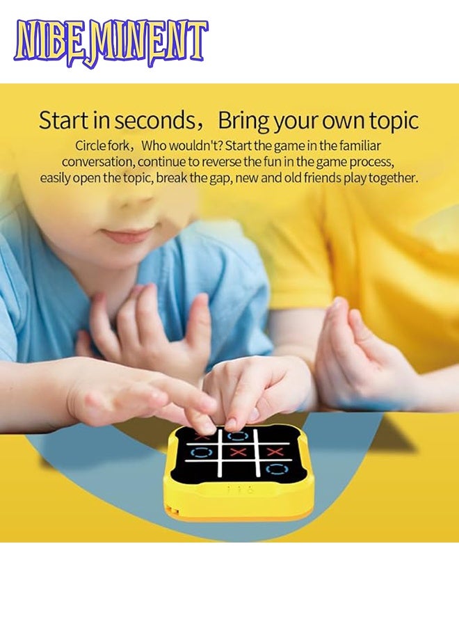 NIBEMINENT Tic Tac Toe Game, 4 in 1 Handheld Educational Game Machine, Electronic Tic Tac Toe Game for Education and Memory Growth, Home, Toy Board Game for Kids and Adults (Yellow)  - Image 4