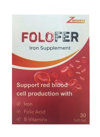 Zenith Folofer Iron Supplement 30 Softgels - pzsku/Z72FE4A82340858076C10Z/45/_/1732541662/fa062465-1e60-420a-a73b-fbc7ac0fa324