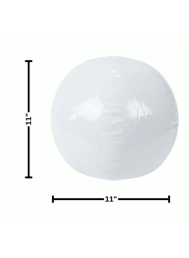 Fun Express White 11" Inflatable Beach Ball - Toys - 12 Pieces - Image 3
