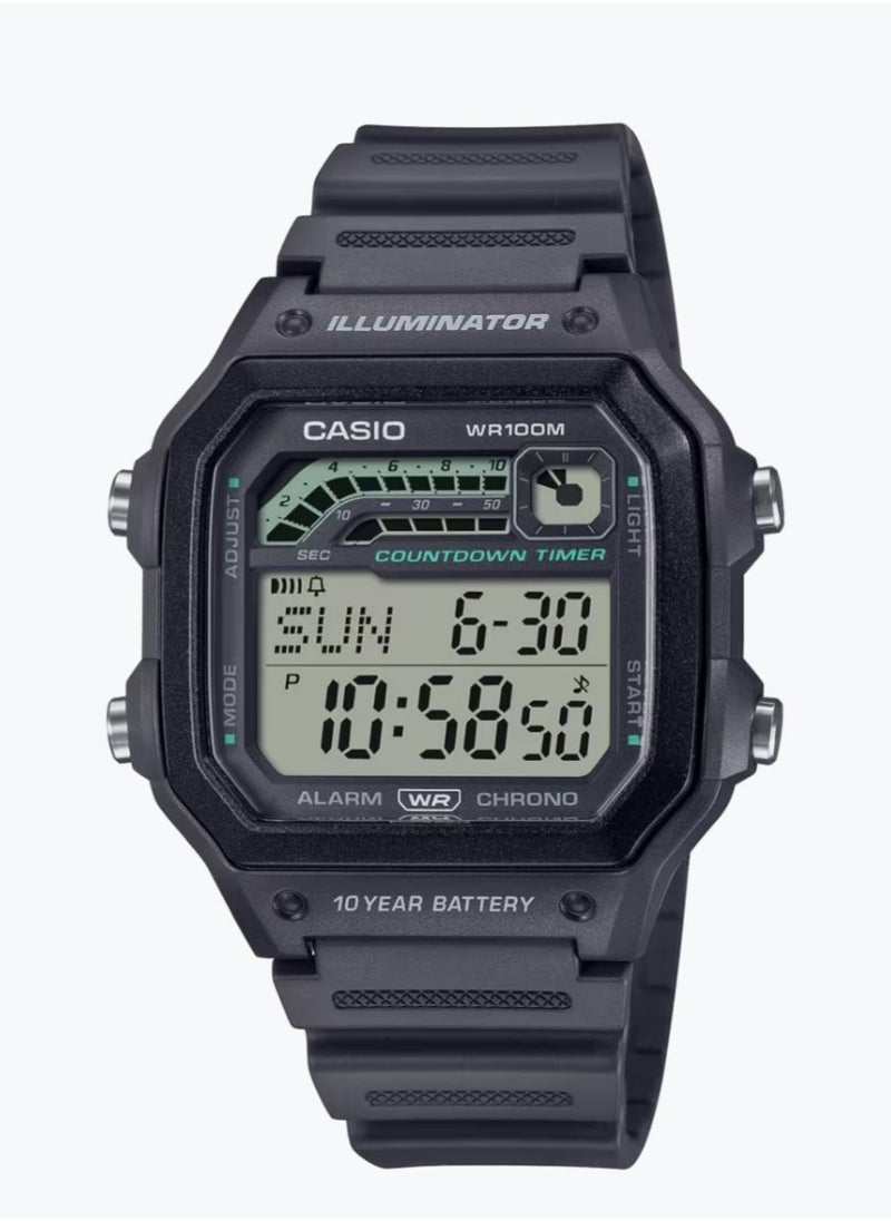 CASIO - Standard Illuminator Resin Band Digital Wrist Watch For Men's WS-1600H-8AVDF - Image 1