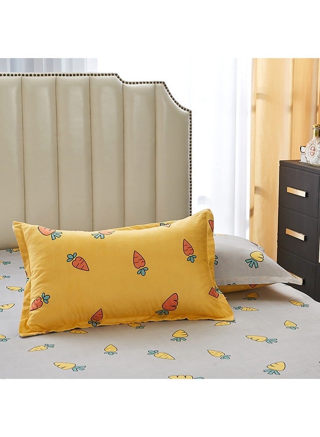6-Piece Printed Duvet Cover Set Full Size, Soft Printed Microfiber Comforter Cover with Pillow Sham Zipper Closure Carrot Pattern - Image 2