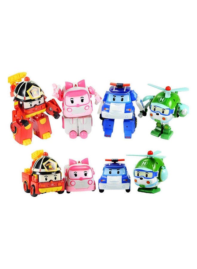 NIBEMINENT 4-Piece Robocar Police Korea Robot Car Transformation Toys - Image 3
