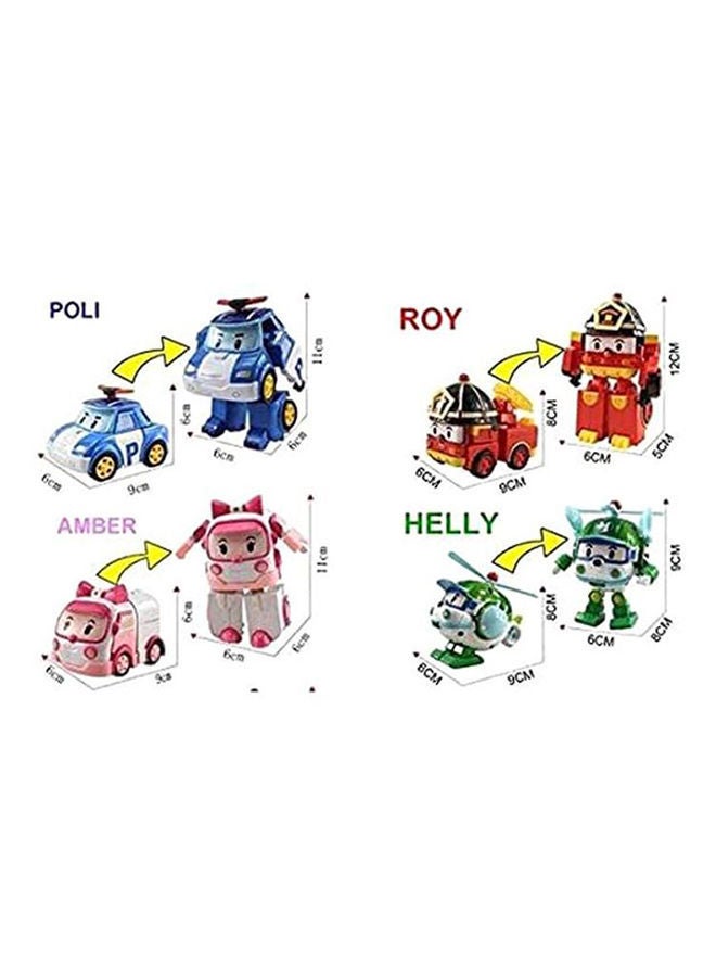 NIBEMINENT 4-Piece Robocar Police Korea Robot Car Transformation Toys - Image 4