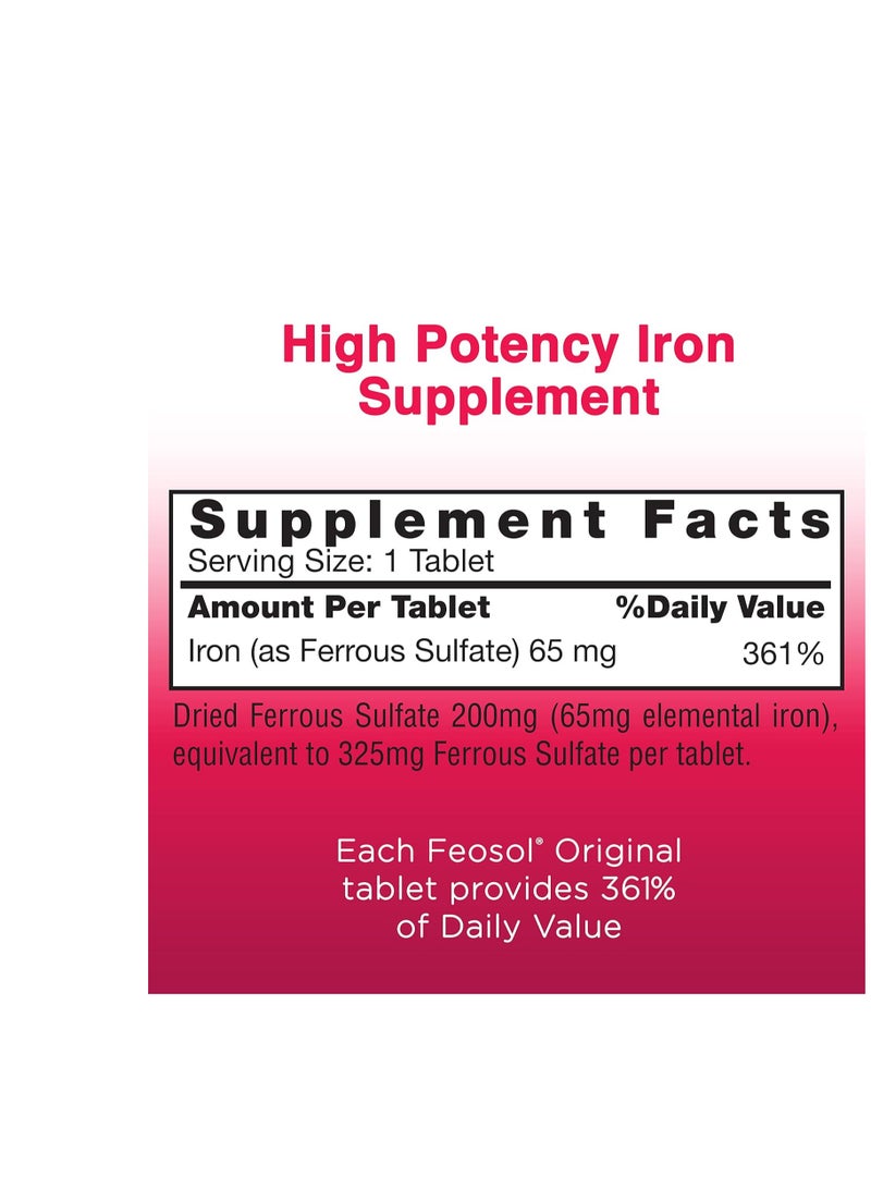 Feosol Ferrous Sulfate Iron High Potency 120 Tablets - Image 2