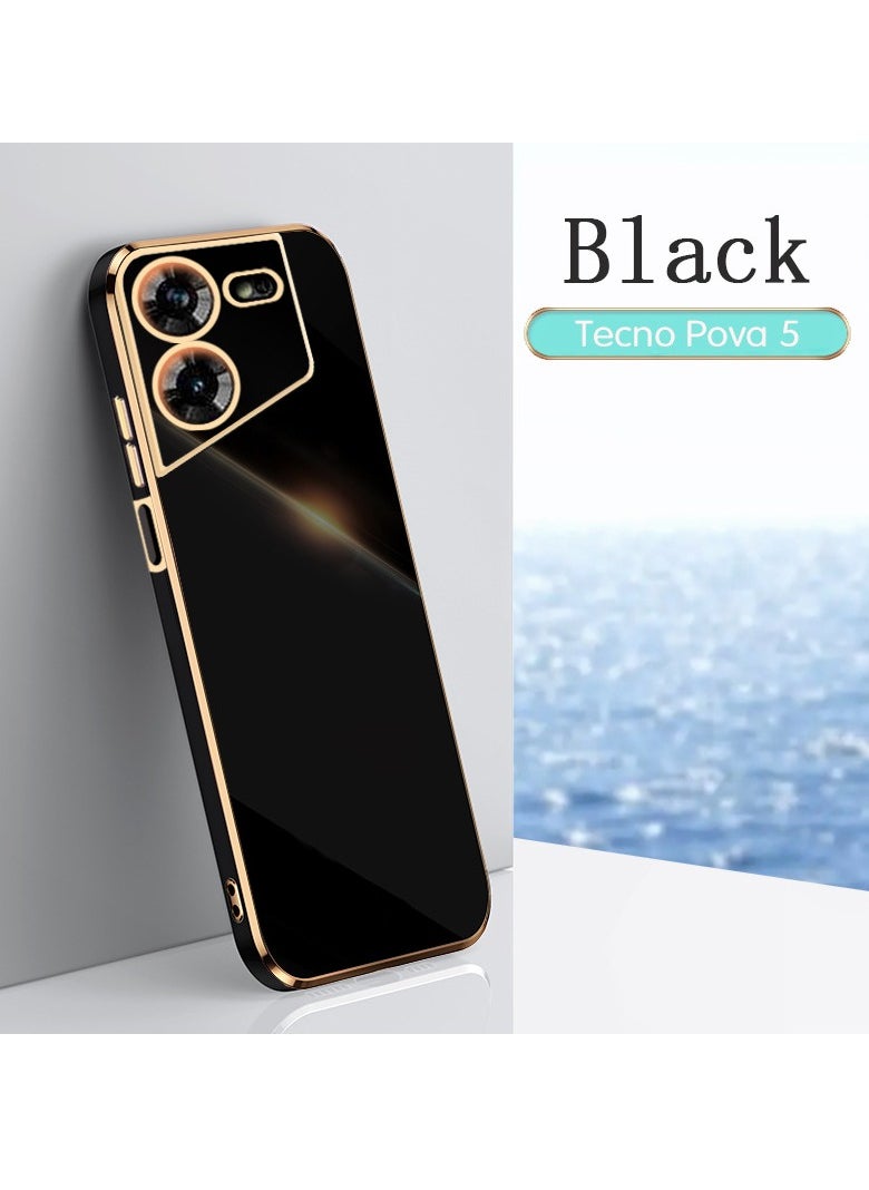 TECNO Pova 5 4G Mobile Phone Case Cover, Luxury Plating Soft Back Cover, Raised Full Camera Protection  - Image 1