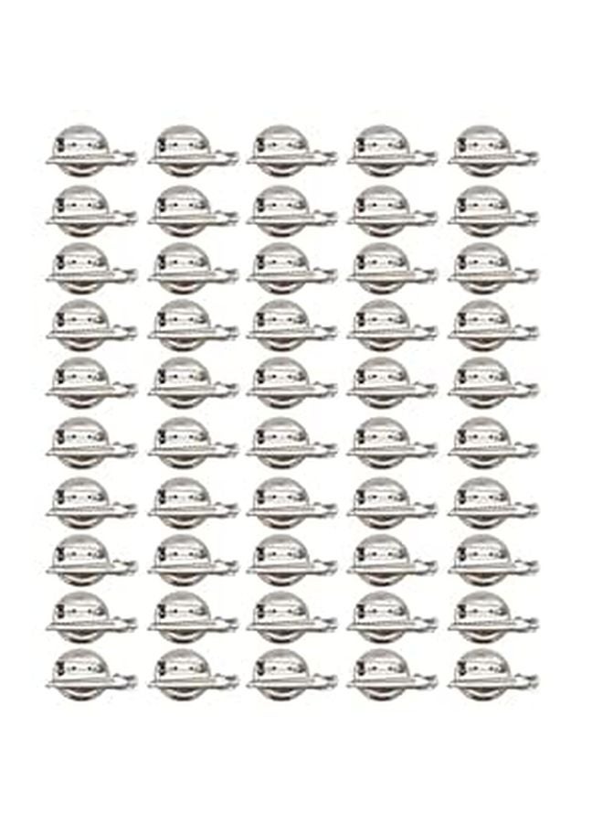 50 Pcs Metal Circular Discs Brooch Pins Hair Clips Backings Jewelry Making Accessories - Image 1