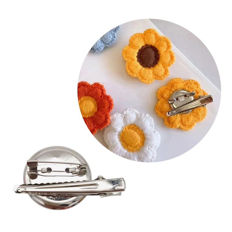 50 Pcs Metal Circular Discs Brooch Pins Hair Clips Backings Jewelry Making Accessories - Image 3
