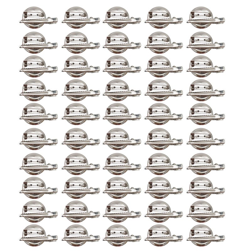 50 Pcs Metal Circular Discs Brooch Pins Hair Clips Backings Jewelry Making Accessories - Image 2