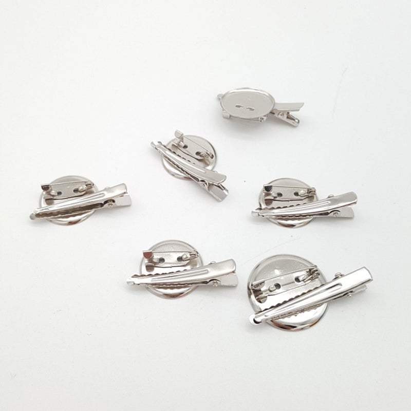 50 Pcs Metal Circular Discs Brooch Pins Hair Clips Backings Jewelry Making Accessories - Image 4