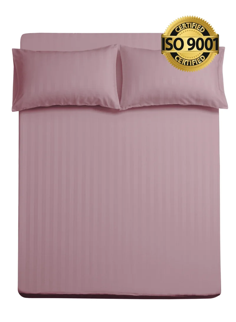 Master Home Textile Queen Microfiber Sheet Set, Queen Size 3 Pieces, Hotel Stripes Design