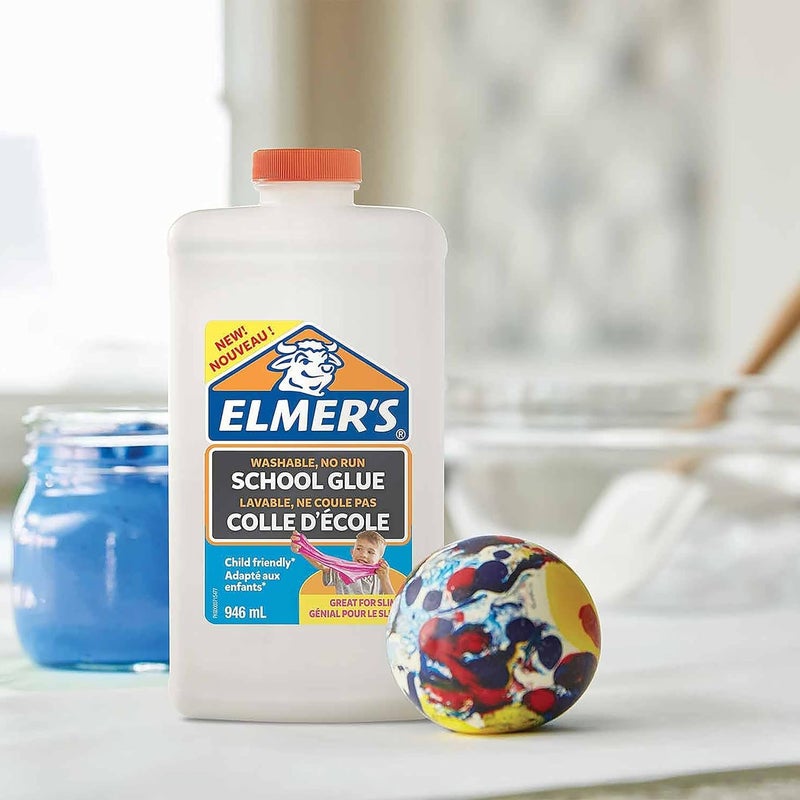 Elmer's White PVA Glue | 946 mL | Washable and Kid Friendly | Great for Making Slime and Crafting - Image 2
