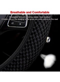 HaHaHai Car Steering Wheel Cover, Stretch Breathable, Universal Automobile Interior Accessories, Auto Steering Wheel Protective Decoration (Grey)  - Image 3