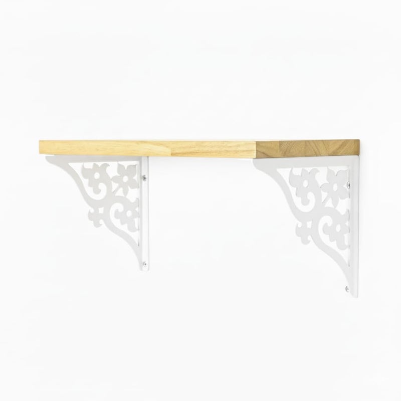 Spillbox Wooden Pooja Home Temple|White Metal Shelf |Wall Mountable|Easy Screw Assembly|Home Temple for Puja Room |Pooja Stand | Mandir-Triple Floral (Small White) - Image 3