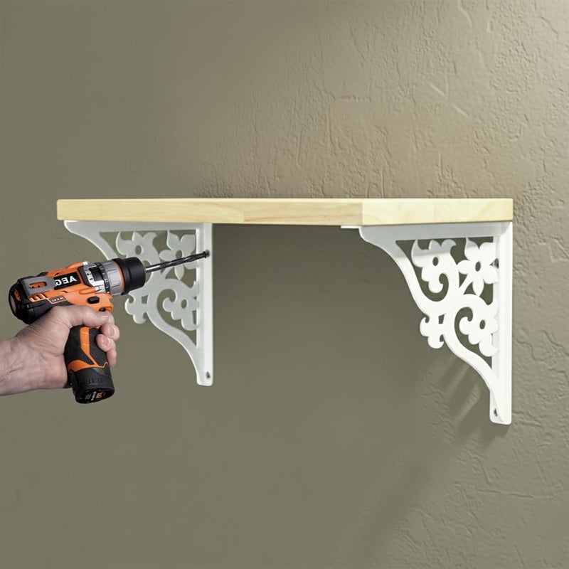 Spillbox Wooden Pooja Home Temple|White Metal Shelf |Wall Mountable|Easy Screw Assembly|Home Temple for Puja Room |Pooja Stand | Mandir-Triple Floral (Small White) - Image 5