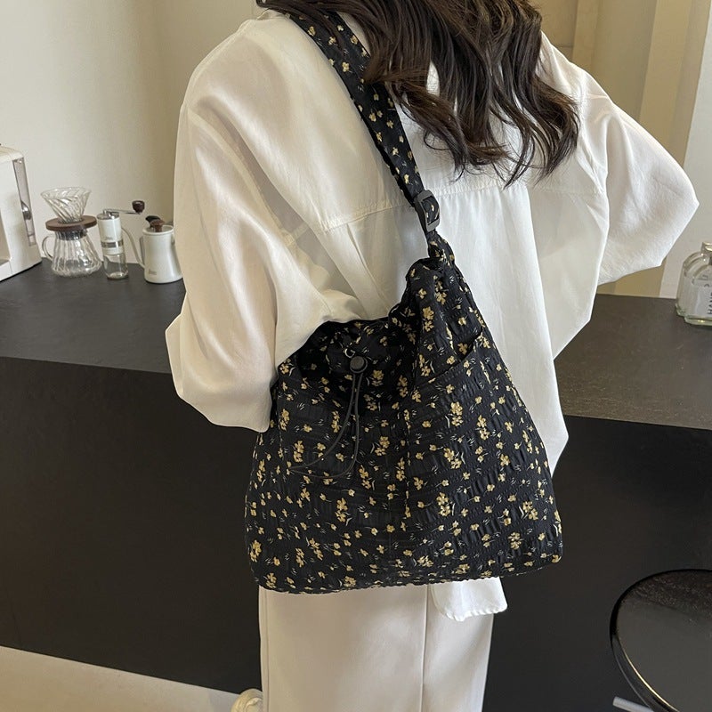Niche All-Match Large Capacity Tote Bag Women'S Fashionable Small Floral Shoulder Bag Lightweight Commuter Bag - Image 3