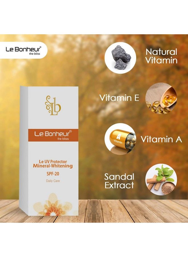 Le Bonheur.. لو بونور واقي شمس معدني متألق SPF 20 ؛ عناية يومية ؛ خفيف جداً غير دهني ؛ معادن طبيعية ؛ زيوت عضوية ؛ لجميع أنواع البشرة ؛ 50 مل - Image 4