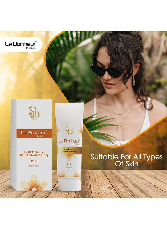 Le Bonheur.. لو بونور واقي شمس معدني متألق SPF 20 ؛ عناية يومية ؛ خفيف جداً غير دهني ؛ معادن طبيعية ؛ زيوت عضوية ؛ لجميع أنواع البشرة ؛ 50 مل - Image 5