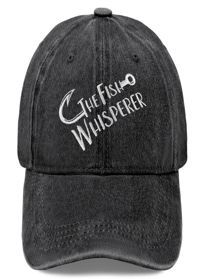 Paunook The Fish Whisperer Hat for Mens Classic Embroidery Washed Distressed Baseball - Image 1