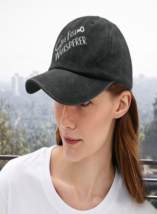 Paunook The Fish Whisperer Hat for Mens Classic Embroidery Washed Distressed Baseball - Image 5