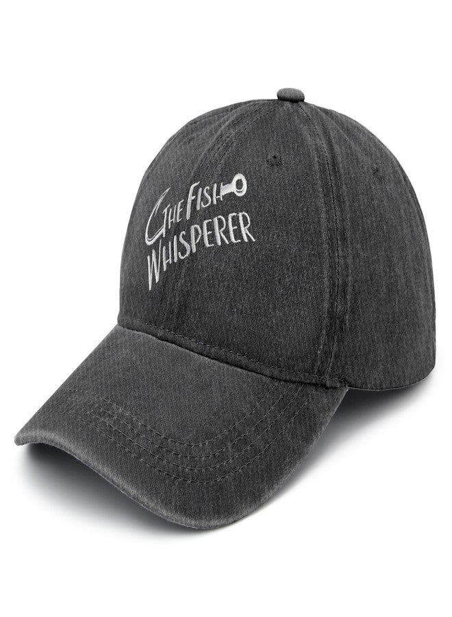 Paunook The Fish Whisperer Hat for Mens Classic Embroidery Washed Distressed Baseball - Image 2