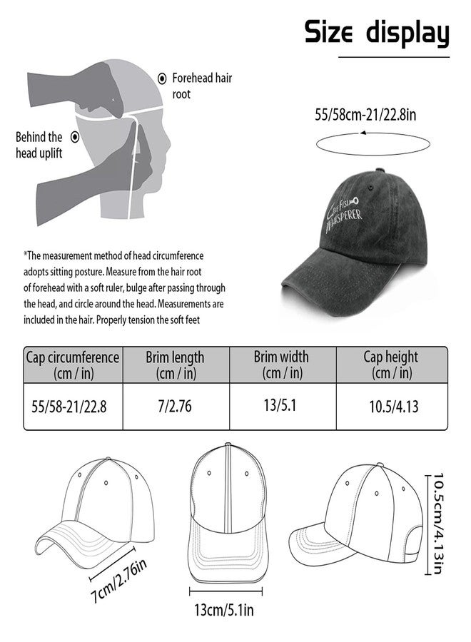 Paunook The Fish Whisperer Hat for Mens Classic Embroidery Washed Distressed Baseball - Image 3