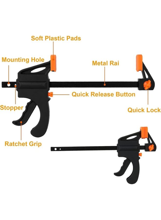 4 Packs 4 Inch Mini Ratchet Clamps One Hand Operation Metal Structure Woodworking Tools - Image 3