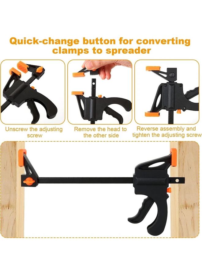 4 Packs 4 Inch Mini Ratchet Clamps One Hand Operation Metal Structure Woodworking Tools - Image 4