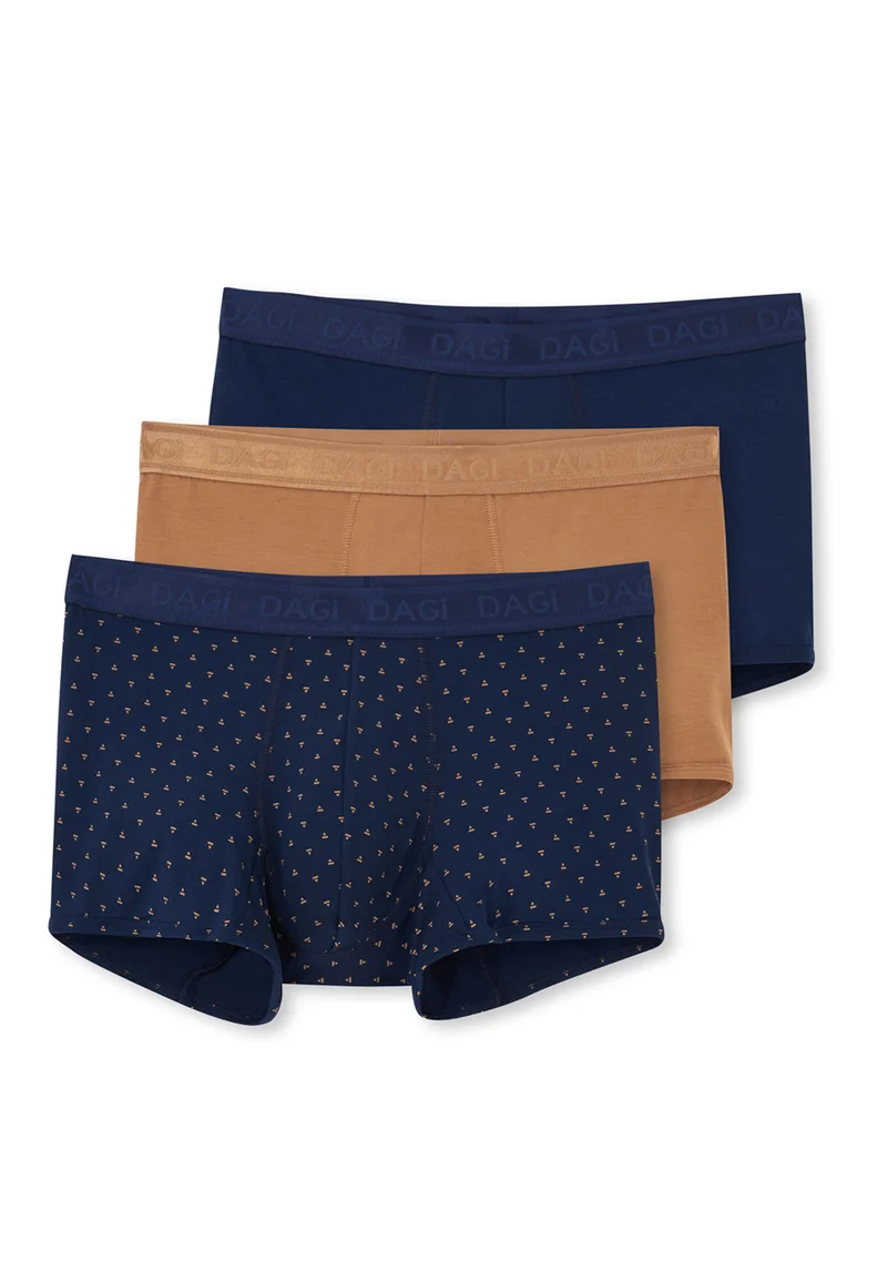 داجي 3 Pack Geometric Mid Rise Multicolour Modal Boxer