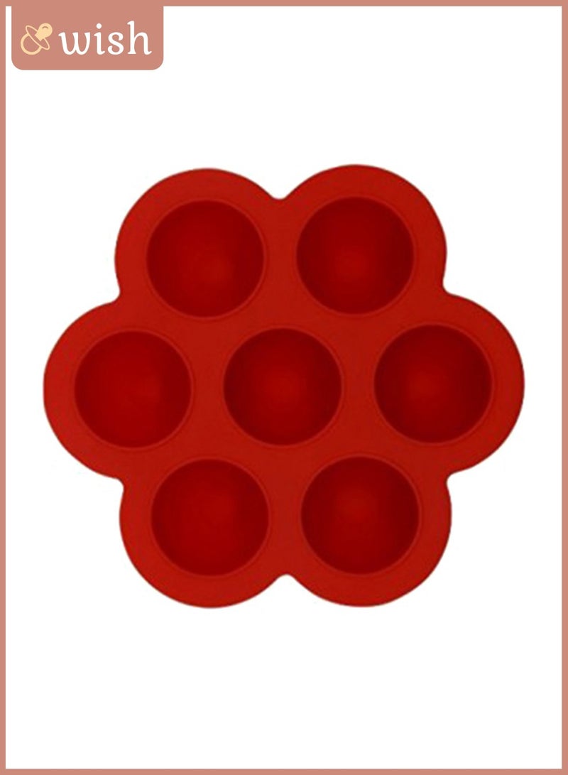 Wish 7 Food Freezer Tray, 100% Pure Food Grade Silicone Base + Lid, Red - Image 2