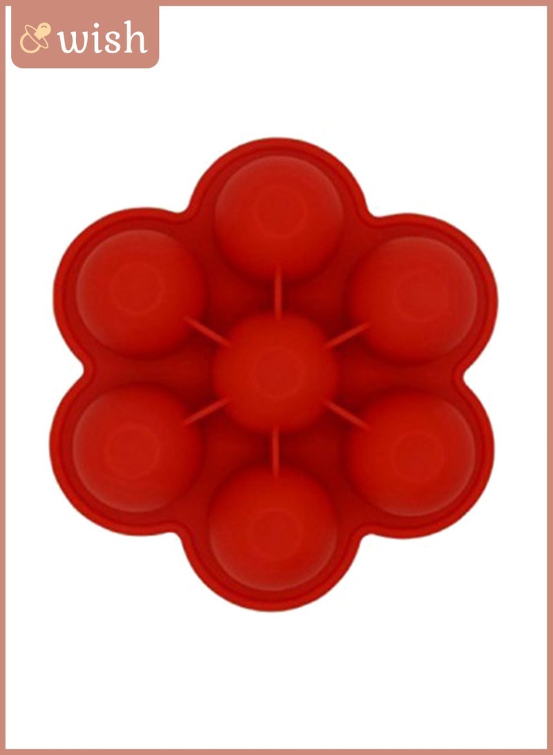 Wish 7 Food Freezer Tray, 100% Pure Food Grade Silicone Base + Lid, Red - Image 3