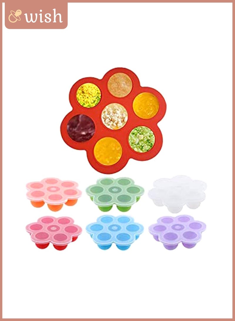 Wish 7 Food Freezer Tray, 100% Pure Food Grade Silicone Base + Lid, Red - Image 5