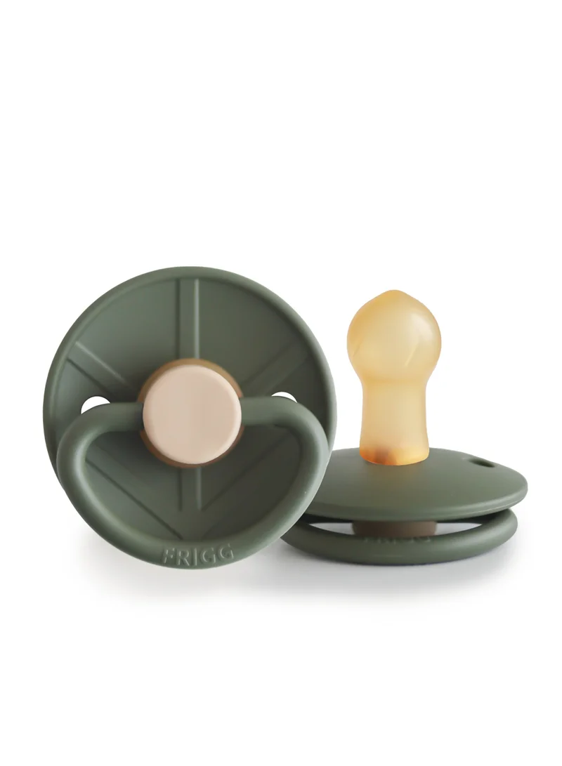 FRIGG Little Viking Latex Baby Pacifier 0-6M 1-Pack Ragnar Olive - Size 1