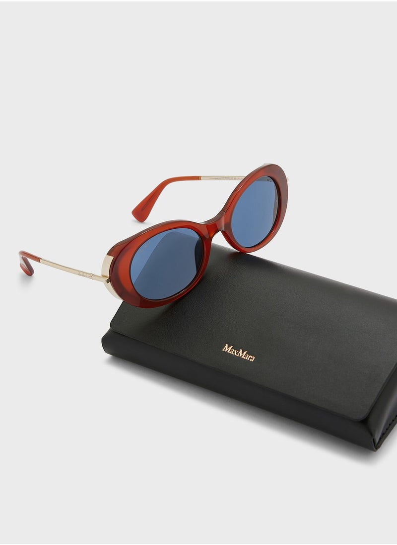 MaxMara - Plastic Oval Sunglasses - Image 1
